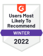 G2 - Users Most Likely to Recommend 2021