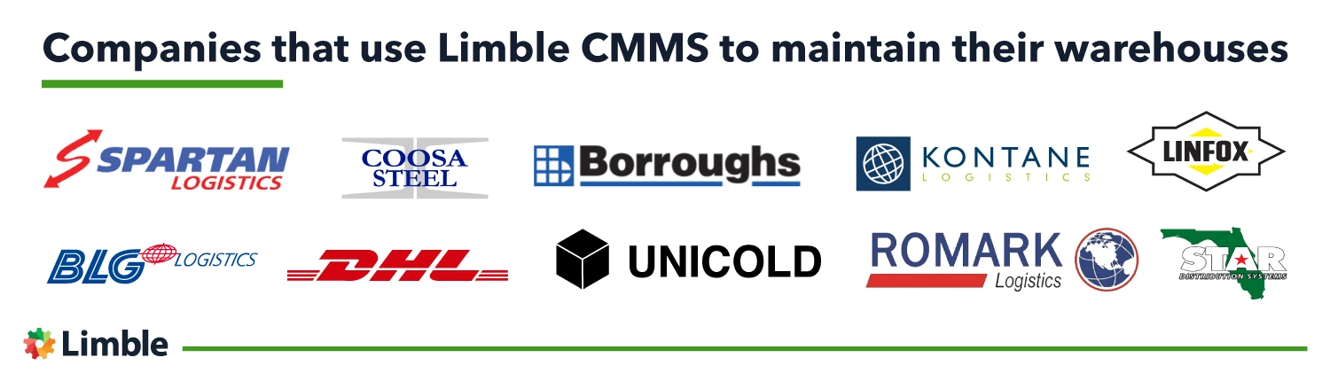 Companies that use Limble CMMS to maintain their warehouses