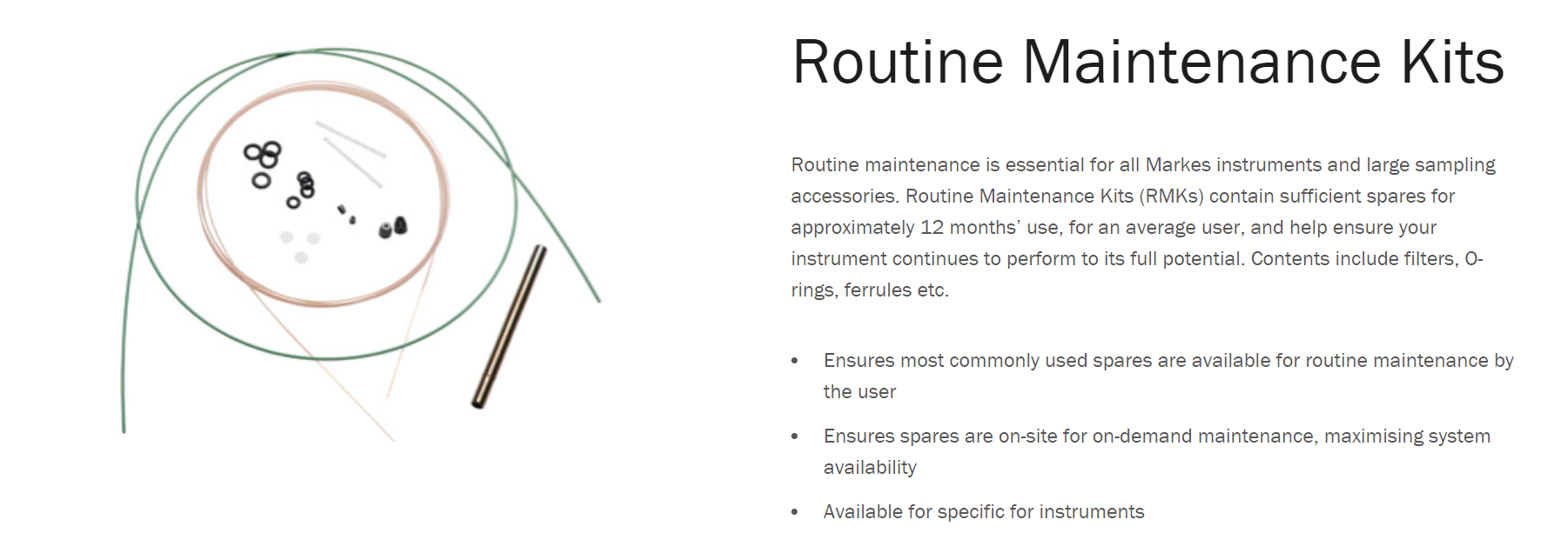 Routine maintenance kit for Markes instruments