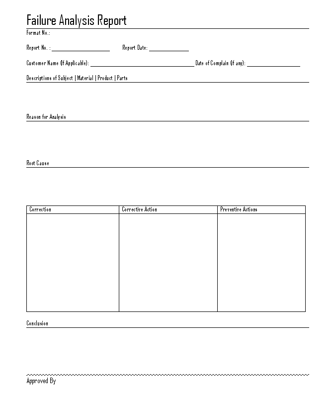 failure analysis report template