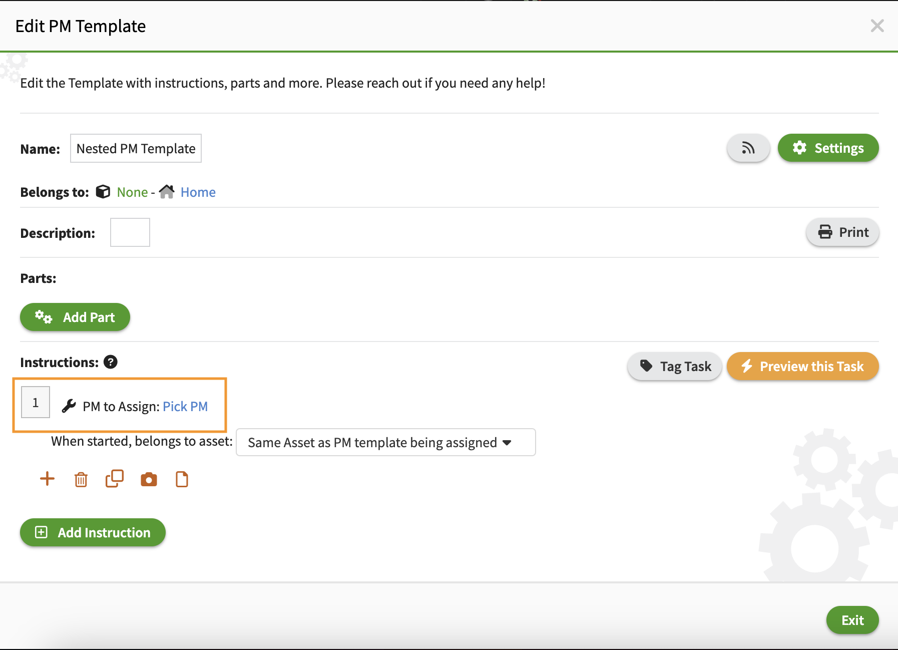 Nested Preventive Maintenance Or Nested Pms